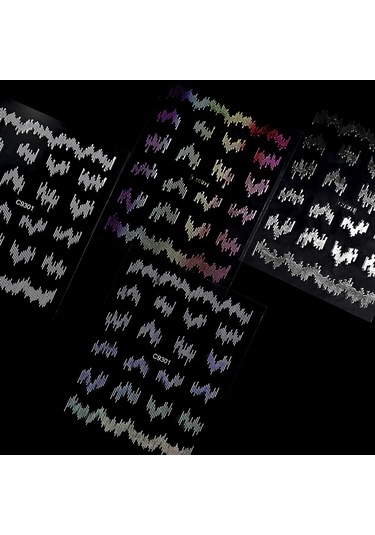 6 Adet/takım Parlak Yansıtıcı Tırnak Etiket Altın Gümüş Aurora Dalga Hatları 3d Kendinden Yapışkanlı Nail Art Çıkartması Tasarım Manikür Aracı Lavanta