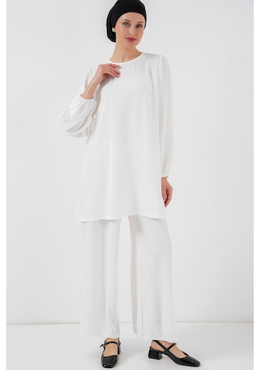 Bigdart Ayrobin Tunik Pantolon Alt Üst Takım 6712 - Beyaz