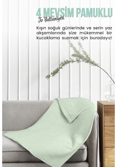 Verra Home Pamuklu Tv Battaniyesi 150 x 200 Yeşil