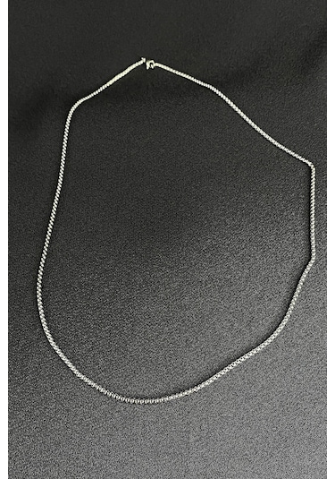Örgü Zincir Model Şık 65Cm Uzunluk Gümüş Renk 316L Çelik Kolye (507253441)