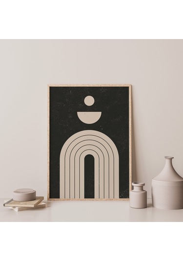 Geometrik Duvar Sanatı, Orta Yüzyıl Modern, Bej Sanatı, Minimalist Çizgi Sanatı