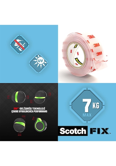 Scotch Şeffaf Montaj Bandı 19mm x 5m