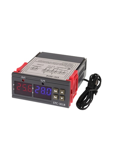 Gajeena Stc-3018 Yüksek Hassasiyetli Dijital Sıcaklık Kontrol Cihazı, Geniş Voltaj Aralığı Ve Uzun Sensör Kablosu