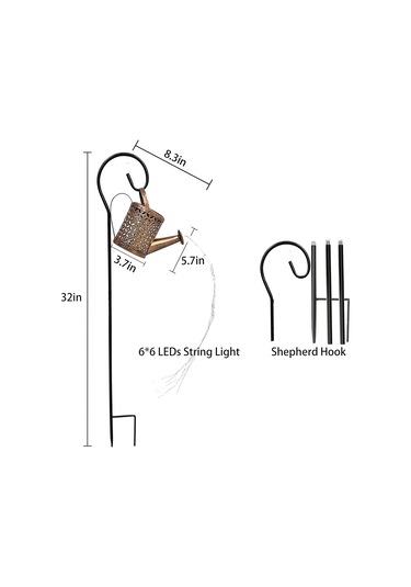 Güneş Açık Hava Dekoratif Işık, Sulama Kutuları Işıklarla 36 Led Işıklı Güneş Şelale Işıkları A