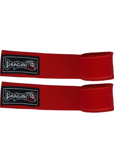Dragondo 3,5 Metre Kırmızı Elastik Boks Bandajı Profesyonel Şeffaf Dişlik Ve Atlama İpi Set Kırmızı