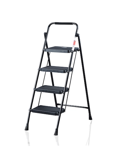 4 Basamak Siyah Merdiven Geniş Basamaklı EUROTOWER