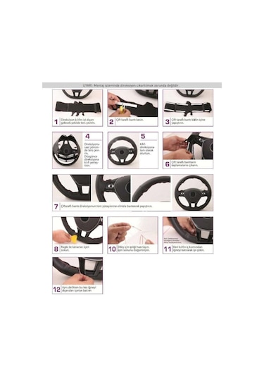 Mefsa 105Mm 38Cm Siyah Deri-Sarı Ip Dikme Direksiyon Kılıfı
