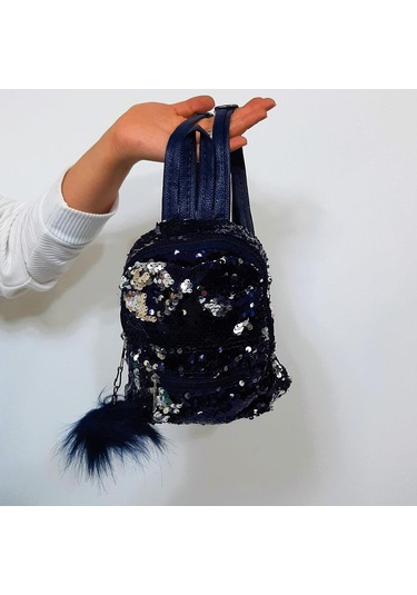 Fiyra Crn Lacivert Pullu Kız Çocuk Sırt Çantası 16cmx20cmx10cm Lacivert