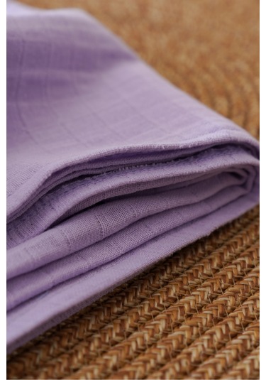 Organik Pamuk Çift Katlı Müslin Örtü Lavanta 75x85 CM Lavanta