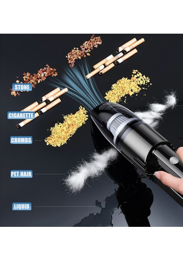 Symbee Araç Süpürgesi, 120w Güçlü Emme, 6000pa, 4.5m Kablolu, Islak/kuru Temizleme, 140ml Depo, Yıkama Eliyor Filtre