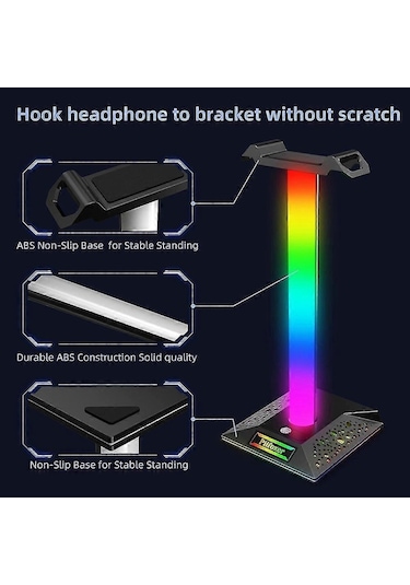 Hpy Pazar Rgb Gaming Kulaklık Standı Usb, Dokunmatik Işıklı
