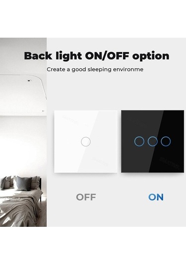 Ebitda Tuya Zigbee Zero Firewire Dokunmatik Duvar Uzaktan Kumanda Anahtarı Işık/ses Kontrolü Ab Fişi, Stil: 1 Grup Siyah