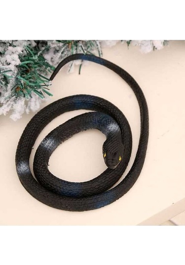 Novahub Zor Yuvarlak Yılan Yeni Siyah Simülasyon Oyuncak Komik Kauçuk Cm Cadılar Bayramı Başlı 70 Xu