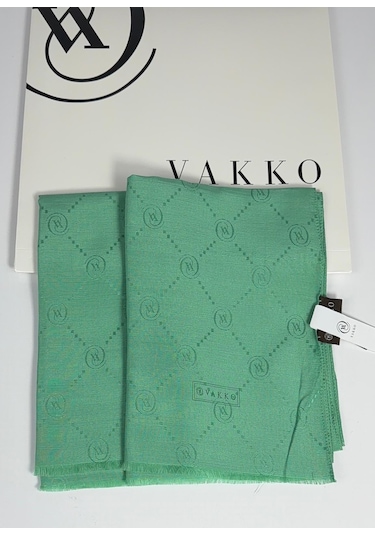 Pamuk İpek Şal - 68 X 200 - 6356 Benetton Yeşili