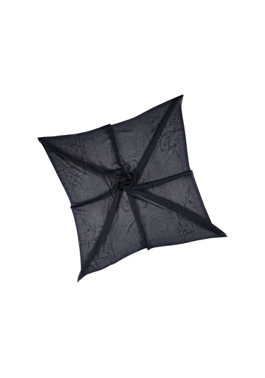 Mısırlı Eşarpları Pamuk Devore Etnik Desenli Eşarp Lacivert