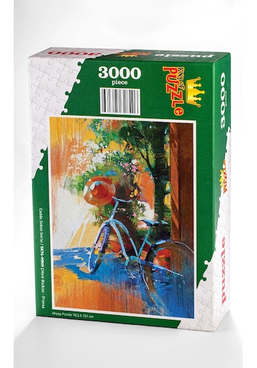 King Of Puzzle Mavi Bisiklet - Fransa Ahşap Puzzle 3000 Parça