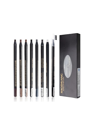 1 Adet Uzun Ömürlü Su Geçirmez Kaş Kalemleri Fırça İle Kapalı Kalıcı Makyaj 4 Light Gray 0