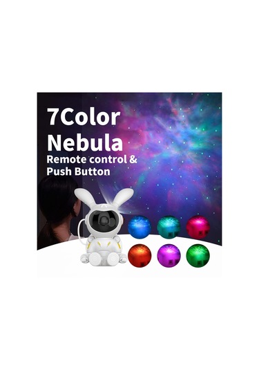 Cbtx 3w Başucu Usb Gece Lambası Ay Tavşan Lazer Atmosfer Projeksiyon Lambası