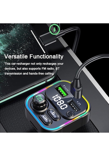 Suofeng Araç Usb Şarj Cihazı - Bluetooth Fm Mp3 Çalar, Hızlı Şarj Ve Çoklu Bağlantı Portları
