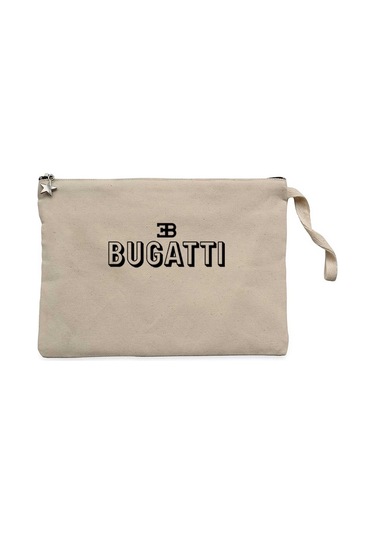 Bugatti Text Krem Clutch Astarlı Cüzdan / El Çantası Krem