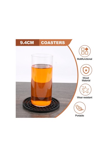 Xurunkeji Siyah Yuvarlak Silikon Kauçuk Bardak Altlıkları 6'lı Set Kaymaz Evler Ve Barlar İçin Mükemmel Siyah