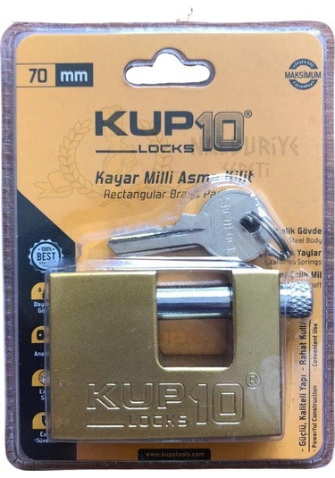 Kupa Kayar Milli Asma Kilit Sarı 70 Mm.