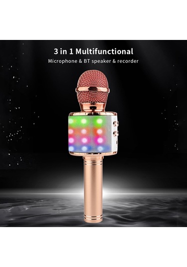 Tenfowee "taşınabilir Kablosuz Bluetooth Mikrofon - Led Işıklı, 3'ü 1 Arada Ktv Ve Hoparlör"