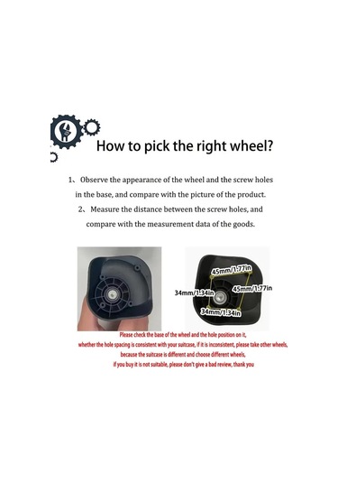 Topnotch Siyah 2'li Valiz Tekerleği - Dayanıklı, Kolay Monte, Pürüzsüz Dönen Valiz Rulmanı Siyah