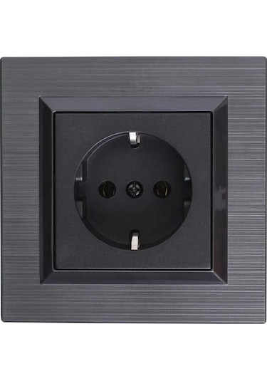 Ovivo Quantum Manyetik Gri Topraklı Priz Çerçeve
