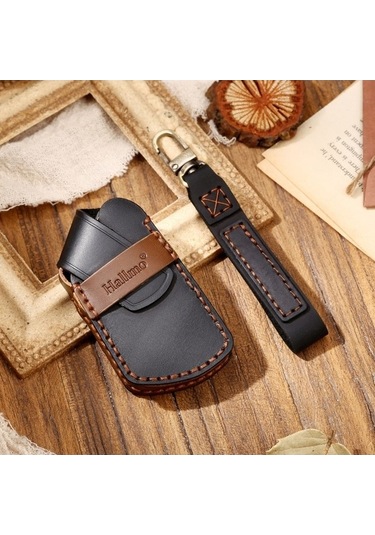 Novahub Hallmo Golf 8 Araba Sığır Derisi Anahtar Kılıfı Siyah