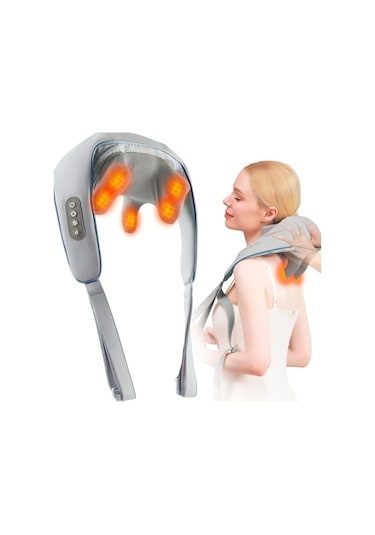 Cbtx 6d El Hissiyatlı Yoğurmalı Isıtmalı Kas Ağrısı Giderici Omuz Ve Boyun İçin Şarjlı Masaj Aleti Mavi