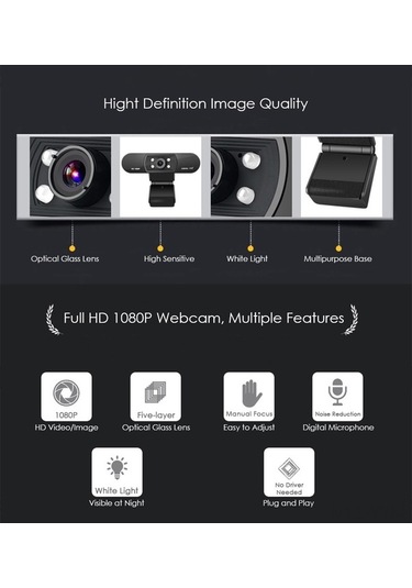 Dancemonkey Ashu 1080p Full Hd Web Kamera - Mikrofonlu, Usb 2.0, Bilgisayar İçin