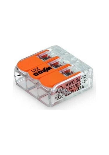 Wago Çok Amaçlı Konnektör 3x4mm 50ad Wag221413