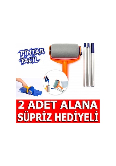 DamLatmayan Boya Rulosu Saplı Boyacı Rulo Fırça Seti Pintar Facil