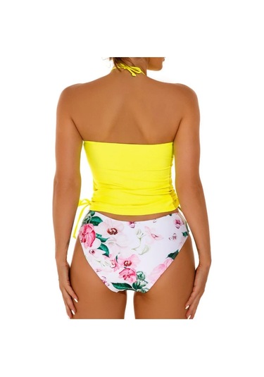 Kadın Modası Sırtı Açık Mayo Bikini Takımları Vintage Plaj Siyah