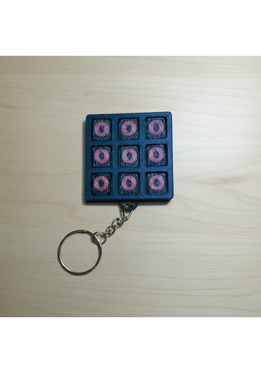 Kalp Ve Daire Temalı 3d Xox Oyun Anahtarlığı Siyah