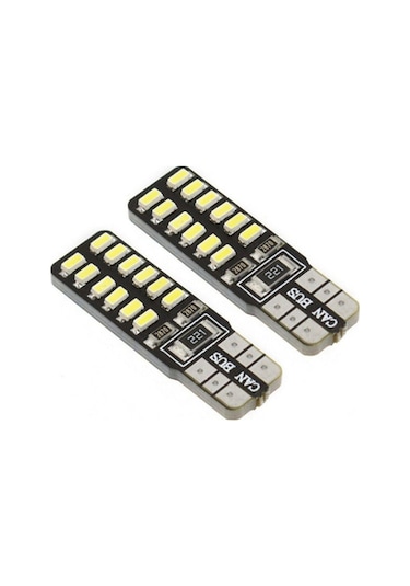 T10 Dipsiz W5w Canbus 24 Ledli Beyaz Park Plaka Ampulü 10 Adet