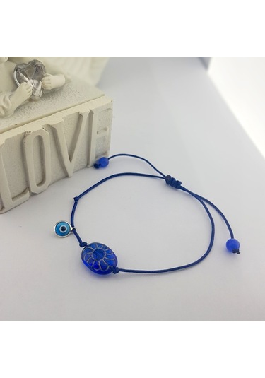Lacivert Çek Kristali Nazar Bileklik