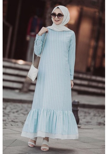 Pastelastore Neva Kadın Elbise Maxi Boy 1020-1 Mint Yeşili