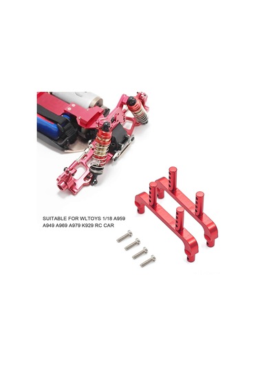 Suofeng Wltoys 1/18 A959/a949/a969/a979/k929 İçin Alüminyum Kasa Direği + Orta Vites Mil + Üst Panel Kırmızı Upgrade Seti Bjm092