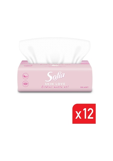 Sofia Skin Love Pudralı Mendil 100 lü 12 Paket