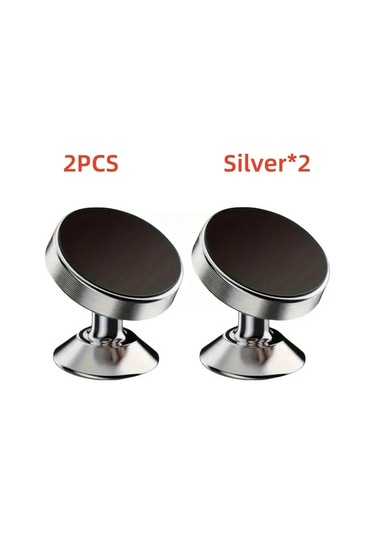 Oldfriend 2 Adet Gümüş Rengi Evrensel Manyetik Araç Tutucu 360 Derece Dönebilir Hava Çıkışlı Telefon Tutucu