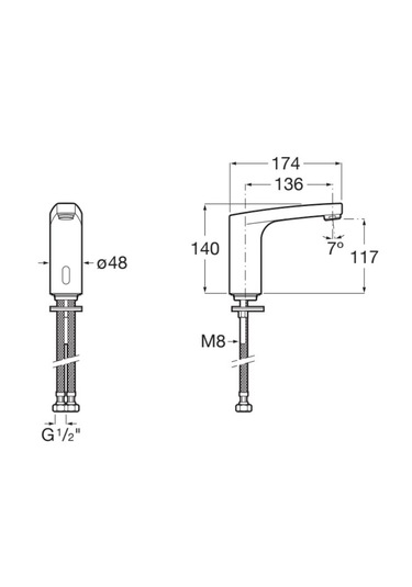 Roca A5A5C09C00 L70 Fotoselli Tek Su Giriş Pilli Lavabo Bataryası