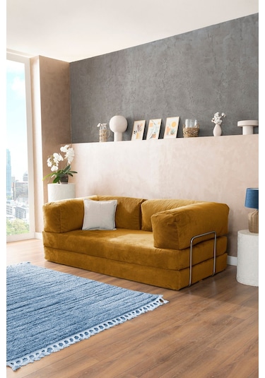 Good Night Legom Köşe Koltuk & Aktivite Yatağı & Uzanma Koltuğu Hardal