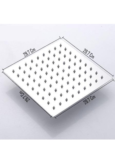 T-May Banyo Sart Kare Tepe Duş Seti Başlığı 30X30 Paslanmaz Metal Krom
