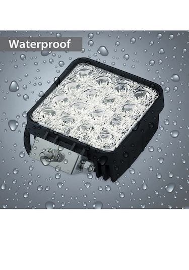 Point 4 Adet 16 Led Off Road Iş Makinesi Kamyon Traktör Projektör Çalışma Ve Sis Lambası 48 Watt 12v 4 Adet