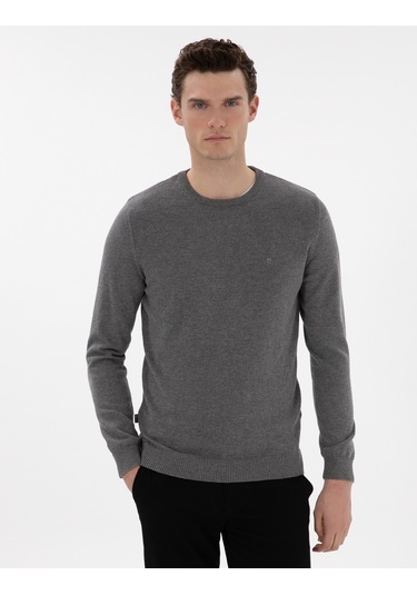 Pierre Cardin Erkek Gri Melanj Kazak /triko 50296575-vr086 Gri Melanj