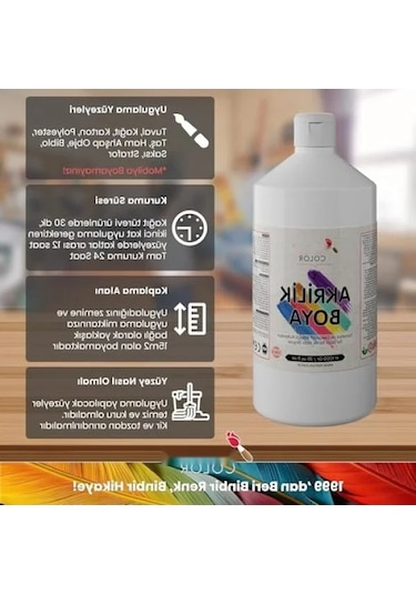 Dayanıklı Lacivert Akrilik Boya - 1000 Gr 0.2 L