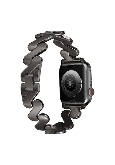 Apple Uyumlu  Watch 7 8 41mm Kordon Krd-80 Metal Bilezik Strap Kayış