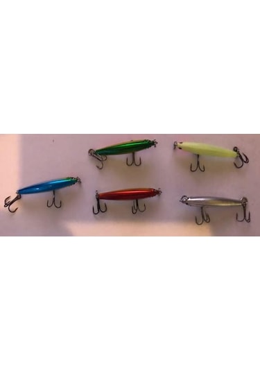 Profisher 5 Li Set Sert Yapay Balık Yem 3.5g 5 CM Bölmeli Kutu İç